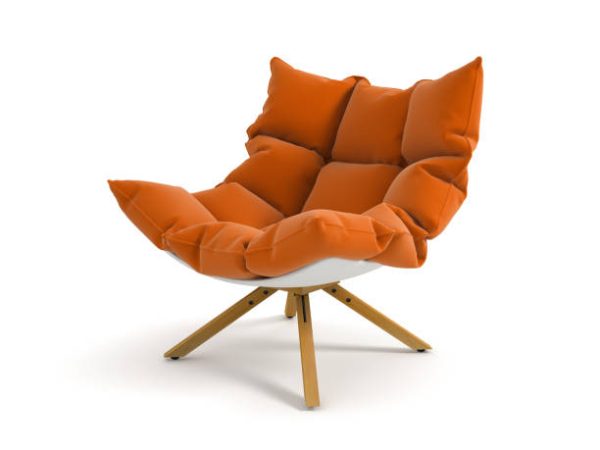 orange cushion chair