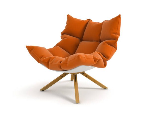 orange cushion chair